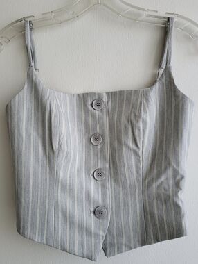 NWT Rachel Zoe Tailored Crop Square Neck Vest Top